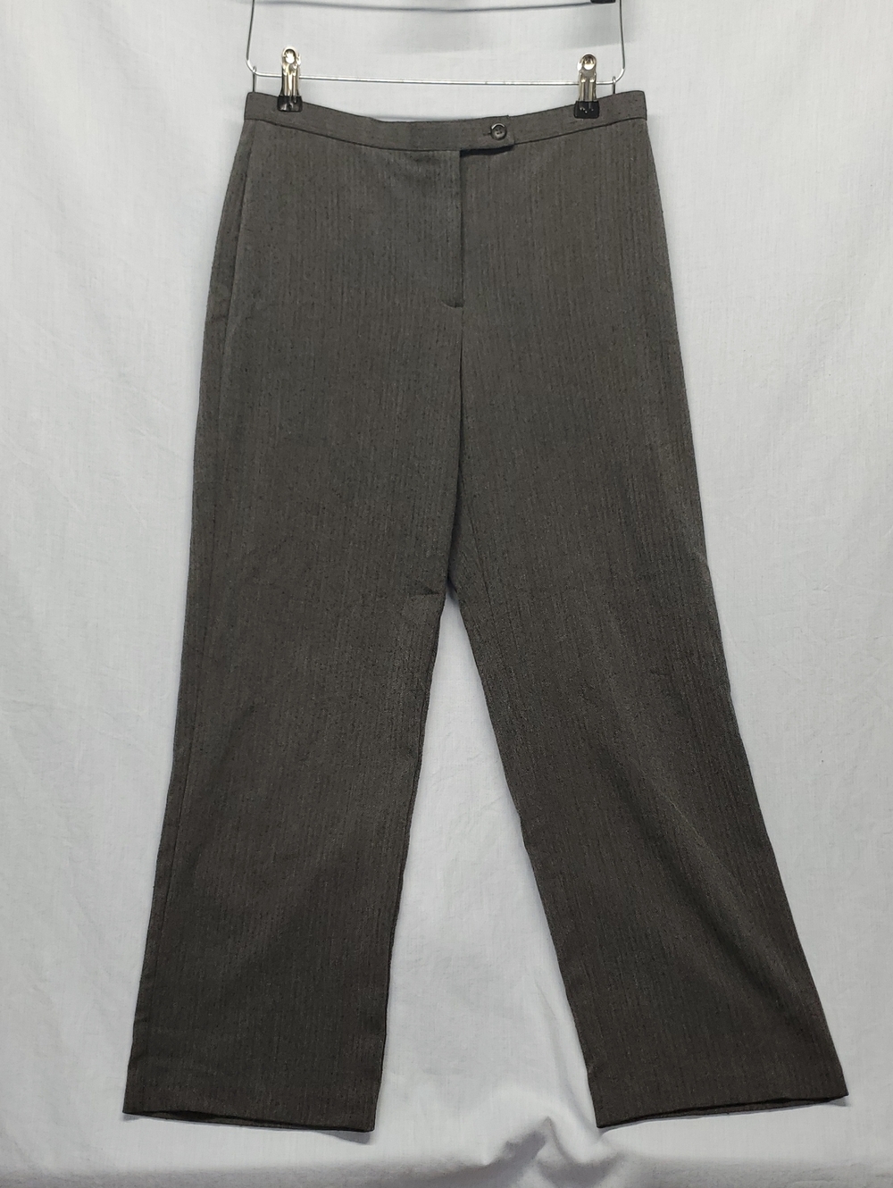 JM Collection Charcoal Pinstripe Straight-Leg Trousers #339